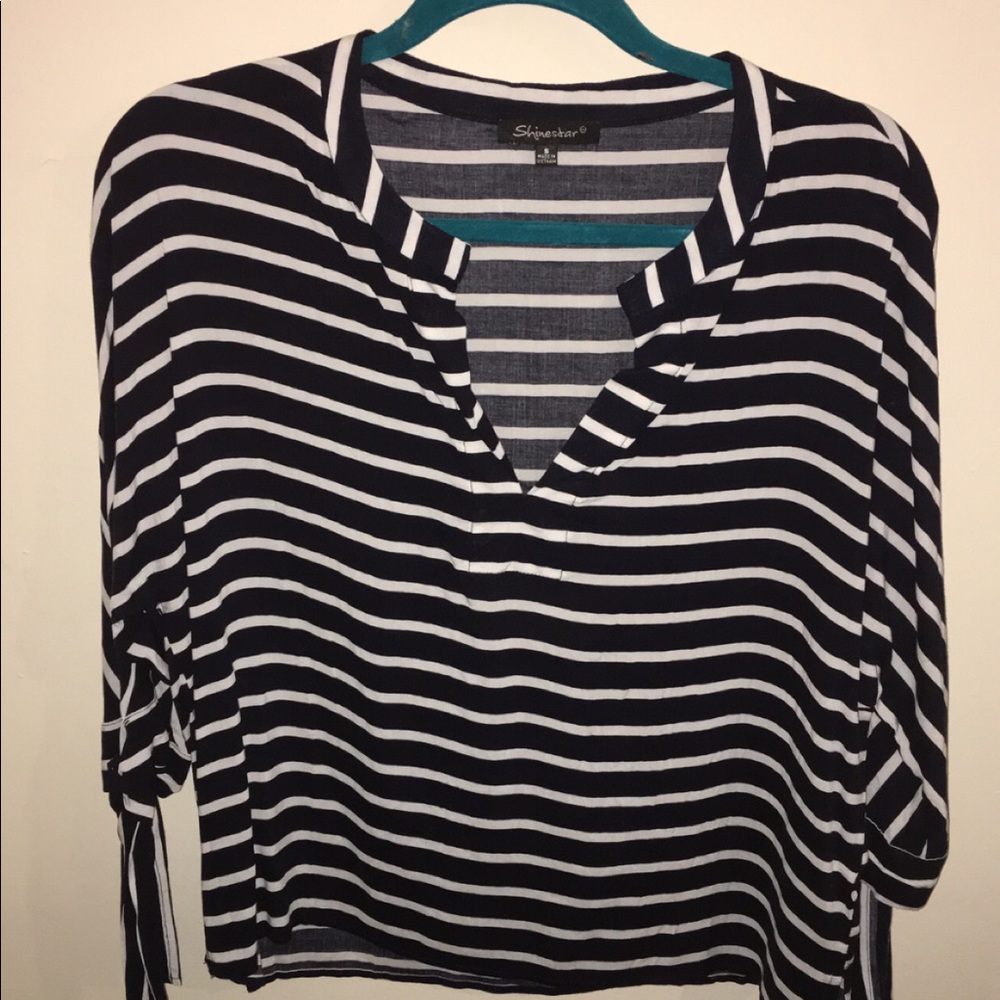 Striped navy blue shirt